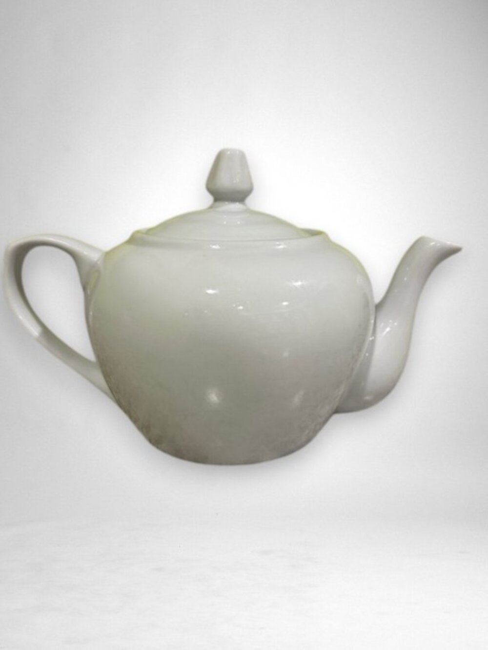 Vintage 1980s BIA Cordon Solid Bleu White Porcelain Teapot with Lid